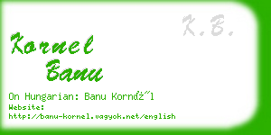 kornel banu business card